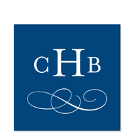 Monogram Swirl Square Label