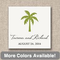 Palm Tree Wedding Favor Tags