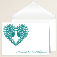 Peacock Romance Thank You Note