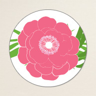 Peony Passion Round Label