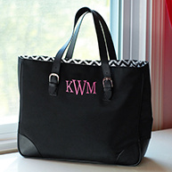 Personalized Chevron Buckle Tote