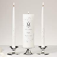 Piazza Lace and Crystals Unity Candle and Tapers Set