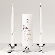 Pink and Black Dahlia Unity Candle Set