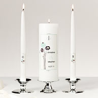 Sea Green and Brown Dahlia Unity Candle Set