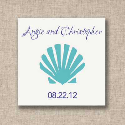 Shell Design Wedding Favor Tags