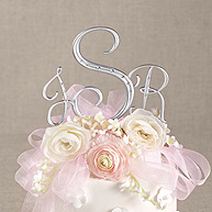 Silver Cake Top Initials