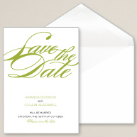 Sophisticated Script Save the Date Card