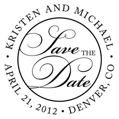 Sophisticated Script Save the Date Personalized Stamp