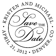 Sophisticated Script Save the Date Personalized Stamp