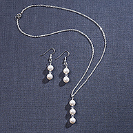 Swarovski Crystal and Pearl Necklace and Earring Set