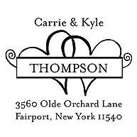 Twin Hearts Return Address Personalized Stamp - Exclusive