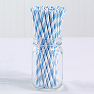 Vintage Paper Straws (pack of 50)-Blue