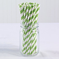 Vintage Paper Straws (pack of 50)-Green