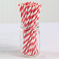 Vintage Paper Straws (pack of 50)-Red
