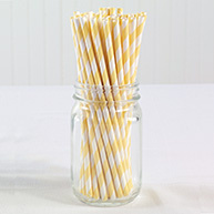 Vintage Paper Straws (pack of 50)-Yellow