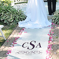 Vintage Scroll Personalized Wedding Aisle Runner