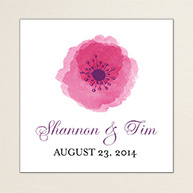 Watercolor Poppy Square Label