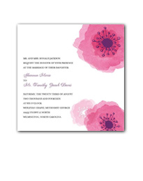 Watercolor Poppy Wedding Invitation