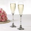 Beaded Champagne Toasting Flutes