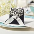 Black and Ivory Flourish Wedding Favor Boxes