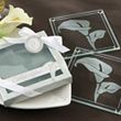 Calla Lilies Frosted Glass Coasters Wedding Favor