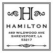 Elegant Square Return Address Personalized Wedding Stamp