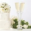 Hand Blown Glass Wedding Flutes and Wedding Vase