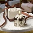 Ivory and Brown Gift Box Candle