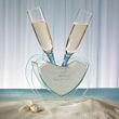 Coastal Mist Toasting Glasses with Vase and Sand