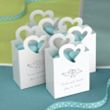 Mini Tote Wedding Favor Box with Heart Handle