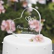 Personalized Acrylic Heart Cake Top