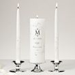 Piazza Lace and Crystals Unity Candle and Tapers Set