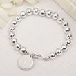 Silver-plated Personalized Bead Charm Bracelet for Bridesmaids