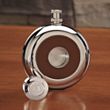 Stainless Steel and Leather Groomsmen Flask