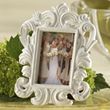 White Baroque Wedding Place Card Holder Frame