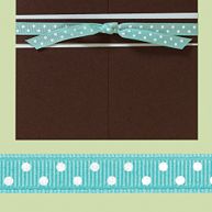 Aquamarine/White Polka Dot Pre-Cut Ribbon For Wedding Invitation
