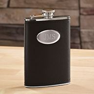 Engraved Leather Flask for Groomsmen