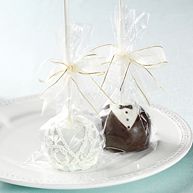 Bride and Groom Brownie Pops Favor