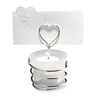 Candle Wedding Place Card Holder with Heart Accent