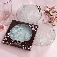 Cherry Blossom Wedding Favor Coasters