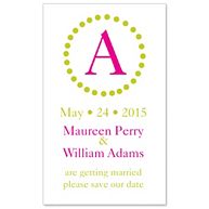 Circle Initial Save the Date Wedding Magnet