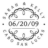 Classic Flourish Save-the-Date Personalized Stamp