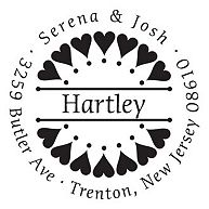 Classic Heart Return Address Personalized Stamp