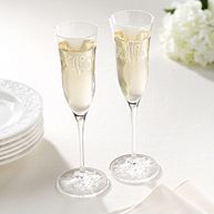 Clearly Waterford Wedding Toasting Flute Pair