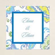 Colorful Paisley Square Label