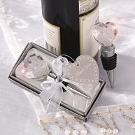 Crystal Heart Bottle Stopper Wedding Favor