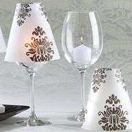Damask Vellum Shades For Wedding Candles - Set of 24