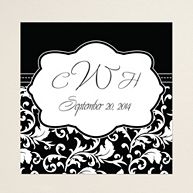 Decorative Damask Square Label