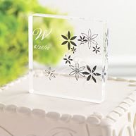 Floral Acrylic Wedding Cake Topper
