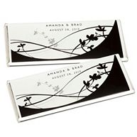 Hershey's&reg; Black and White Floral Personalized Large Chocolate Bar Favor
